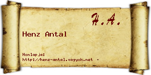 Henz Antal névjegykártya